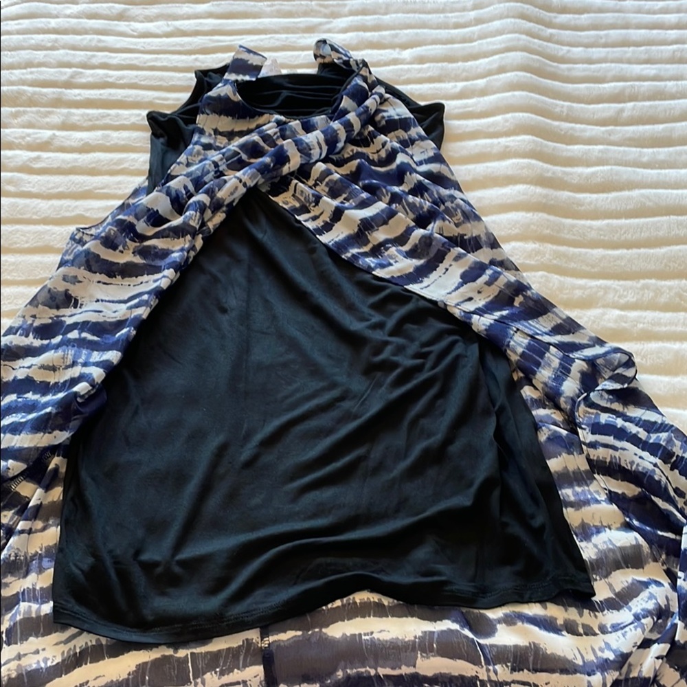Point Zero Navy and White Sleeveless Maxi Dress, size medium - Picture 10 of 15
